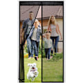 Miniatyrbillede 3 af 5: Et sæt (stribet sølvgrå, 90x210 cm) dørgardin, magnetisk dørnet af glasfiber, anti-myggenet fluegardin med fuld ramme Hook&Loop Easy t