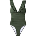 Miniatyrbillede 3 af 5: Dame V-hals Heldragt Badedragt Snøre Flæse Monokini