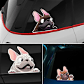 Miniatyrbillede 5 af 5: Tre-delt sæt af sjove bulldog bilklistermærker Fransk Bulldog Bilklistermærke Hvalpe Decal, PVC Vinyl Hundeklistermærke, Vandtætte Klistermærker Decal til Kofanger Bil Wi