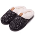 Miniatyrbilde 1 av 3: Tøfler med Memory Foam for Kvinner Komfortable Varme Koselige Sklisikre black white point 40 41