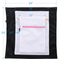 Miniatyrbilde 2 av 5: Sett med 5 vaskeposer i netting - 1 ekstra stor, 2 store og 2 medium vaskeposer, for bluser, strømper, undertøy, BH-lingeri, reisevaskepose