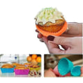Miniatyrbillede 3 af 5: 10 stk. Silikone Cupcake Muffin Bageforme Liners Genanvendelige Non-stick Kageforme Sæt Rectangle