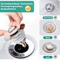 Miniatyrbilde 4 av 5: Universal Vaskavløp, (32-42mm Avløpshull) Pop-Up Vaskpropp med 2 Tetninger for Badekar, Kjøkken, Vask