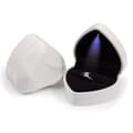 Hjärtformad ringask i sammet, smyckeskrin, organizer, myntask White