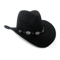 Miniatyrbild 3 av 3: Cowboyhatt i konstläder, resekepsar, modevästern Black