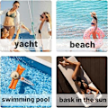 Miniatyrbillede 5 af 5: Dame 2-delt Bikini Rygløs Sports Badetøj 2-delt Bikinis Shorty Bikini Høj Talje Printet Bikini Plus Size Bikini