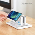 Miniatyrbillede 3 af 5: Justerbart Lodret Laptopstativ til Skrivebord, Notebook Holder med Telefonholder, Desktop Dock 3 i 1 Pladsbesparende White