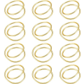 Miniatyrbillede 1 af 5: 12 Stykker (Guld) Guld Servietringe Metal Spiral Servietringe Spænder Simple Legering Servietringe Serviet Holder Ring til Bryllupper, Receptioner, D