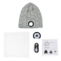 Miniatyrbilde 5 av 5: LED Lysende Lue USB Oppladbar Caps Unisex Vinter Varm Strikkelue Med Lys Grey white