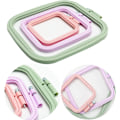 Miniatyrbilde 3 av 4: 3 stk. rektangulære ABS broderirammer for korssting, praktisk syverktøy (flerfarget), med broderinåler med gulløye, broderiramme