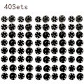 Miniatyrbild 1 av 5: Tryckknappar Snaps Fästelement Knappar 21mm 40 set, rostbeständig metallbelagd osynlig sömnad svarta knappar, används för plånböcker, handväskor, klädsömnad