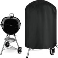 Pikkukuva 1 / 5: Kettle-grillin peite (Φ76*91cm, musta) Vedenpitävä pyöreä grillin peite Ripstop 420D Oxford-kangas UV-suojattu grillin peite tuulenpitävillä sivuhihnoilla Musta