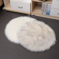 Pikkukuva 4 / 4: Pehmeä Lämmin Paksu Pörröinen Matto Pehmoinen Pyöreä Lattiamatto Pitkäkarvainen Tekoturkis Matto Black 45*45cm