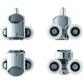 Miniatyrbilde 5 av 5: 23mm Dusjdør Hjul Ruller Topp og Bunn (4-Pakning) Sink Legering - Krom - Leveres med Skrape