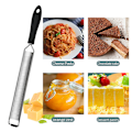 Miniatyrbillede 5 af 5: Manuelt Rivejern & Citrus Zester Premium Klassisk Skarpt Rustfrit Stål Zester Rivejern, ideelt til Parmesan, Hård Ost, Ingefær, Chokolade, Muskatnød og T