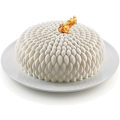 Miniatyrbilde 3 av 5: Hvit, 24*24*7cm rund mousse kake silikonform
