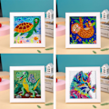 Pikkukuva 1 / 5: Neljän Pakkauksen Kilpikonna/Laiskiainen/Dinosaurus/Kissa Lasten DIY 5D Timanttimaalaus Numeroiden Mukaan Sarja Täysi Timantti Strassi Kirjonta Timanttitaide Lasten Timanttimaalaus S