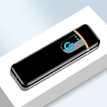 Miniatyrbillede 3 af 5: Genopladelig USB Elektronisk Lighter Vindtæt Berørings Fingerprint LED Sensor Skærm Dobbeltsidet Tænding Flammeløs Lighter til Lys