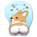 Pikkukuva 2 / 4: Yksiosainen (sininen corgi-ranneke, noin 260*220*30mm) 3D-hiirimatto rannetuella, ergonominen pehmeä silikonigeeli-pelihiirimatto, söpö corgi-koira-animehiiri
