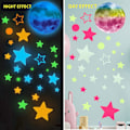 Miniatyrbild 3 av 5: Glow in the Dark Stars Väggdekaler, Solsystem, Planet, Måne, för Barn
