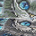 Miniatyrbild 5 av 5: DIY 5d Diamantmålning efter nummer-kit, Diamantmålning, Diamantbroderi Katt, Kattklocka Strassbroderi Korsstygnskonst på dukvägg