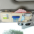 Miniatyrbild 1 av 5: Bilsolskydd Visir Organizer Auto Bil Interiör Läder Tillbehör Förvaringsficka Solskydd Väska Väska Beige