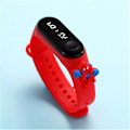Miniatyrbild 1 av 4: Led Cartoon Barn Vattentät Elektronisk Klocka Student Sport Touchs Klocka För Flickor Pojkar Red Party Spider Man