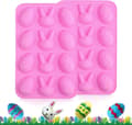 Påskägg chokladform, 2 st silikon påskäggform, 3D silikon bakning chokladform rosa