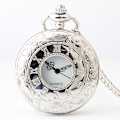 Miniatyrbillede 4 af 5: Graveret vintage quartz lommeur, sølv version 2 stk., egnet til mænd og kvinder