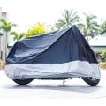 Miniatyrbillede 2 af 5: Helårs Sort Vandtæt Sol Motorcykel Cover, Passer op til Motorcykler (220X95X110cm)
