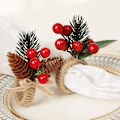 Miniatyrbillede 3 af 5: Jule Servietring med Fyrrenåle til Julefrokoster og Festartikler safflower
