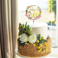 Miniatyrbilde 5 av 5: 6-pakning Happy Birthday Kake Pynt Blomster, Flerfarget Akryl Papir Cupcake Pynt Egnet for Ulike Bursdagsfester Jente Kake Dekor Barn