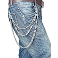 Miniatyrbillede 1 af 5: Biker Skull Wallet Kæde Punk Mænd Cool Skull Punk Bukser Lang Wallet Nøglering Til Cykel Jean Gothic Rock