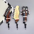 Miniatyrbilde 2 av 5: Veggkroker - Kroker for hjemmesoverom, dekorative gitarformede kroker og kleshengere for hatter, jakker, klær, 3 stk