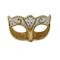 Miniatyrbillede 1 af 5: Venice Felina øjenmaske, guld, elastik, ornamenter, maskebal, Venedig, karneval, temafest, kostume