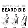 Miniatyrbillede 5 af 5: Forklæde til barbering og skæg - Opsamler skægget - Barber Cape Sort