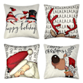 Miniatyrbilde 1 av 5: 4-pakks Juleputetrekk, Julepynt Putetrefk for Sofa Juledekorasjon Rom 18'' x 18'' Bomullslin Dekorativ
