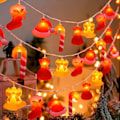 Miniatyrbillede 1 af 6: LED-lysstreng med julemotiv - Julemand, Snemand, Rendeer - Festlig atmosfære - Batteri & USB - Juletræspynt B 2M 10led USB