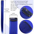 Miniatyrbilde 3 av 5: 9PCS 21\" Fargede Clip-in Hårextensions Blå Hårextensions Clip-in Jenter Blå Hårclips Hårextensions for Kvinnefest Høydepunkter (Blå)