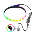 Miniatyrbilde 2 av 5: COOLMOON LED-lysstripe magnetisk 40 cm PC-datamaskin RGB-lysstang med 4-pin RGB/5V ARGB C