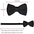 Miniatyrbilde 3 av 5: Forhåndsbundet slips for menn og kvinner Strikket slips Solid strikket slips Justerbar (Svart)