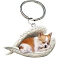 Miniatyrbild 1 av 5: 2 st Angel Sovande Hund Akryl Nyckelringar Hängsmycken Heminredning Prydnader Kontorsmaterial Presenter A Chihuahua