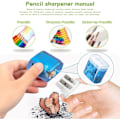 Miniatyrbilde 2 av 8: 24 stk blyantspisser manuell liten dobbel hull blyantspisser med lokk for barn Fargede plast manuelle blyantspisser Bulk for skole embetsmann 1