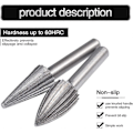 Miniatyrbillede 4 af 5: 6 stk Dobbelt Slebne Tungsten Rotationsfræsere 6mm Tungsten Skaft Fil/Gravering/Slibning Bits til Rotationsværktøjer