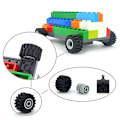 Miniatyrbillede 4 af 4: 48 stk. Moc Bricks Byggesæt Hjul Tekniske Dele Kreative Byggeklodser Bil Lastbil Køretøjs Hjul Dæk Aksel Tilbehør Legetøj Børn 40 pcs