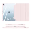 Miniatyrbillede 3 af 5: Til Ipad Air 4 10.9 2020 Etui, Folio Tri-Fold Stand Smart Etui med Aftagelig Slim Hard Shell Transparent Bagside - Pink