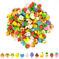 Miniatyrbillede 1 af 5: 100 stk. Mini viskelæder, søde dyr frugtform blyant lille gummi viskelæder studerende brevpapir til festgaver, klasseværelsesbelønninger (frugter og dyr)