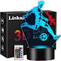 Miniatyrbild 1 av 2: Fotboll Presenter för Pojkar, Påskpresenter för Barn Tonåringar Pojkar, 3D Illusion Nattlampa, Fotboll Nattlampa för Barn Flickrumsinredning, 16 Färger Ändras