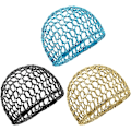 Miniatyrbild 1 av 5: 3-pack Mesh Crochet Hårnät, Rayon Stickad Snood Hatt, Tjockt Hårnät Snoods Dekoration För Nattsömn