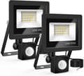 20W Utomhus LED Rörelsesensor Strålkastare, 24 LED Strålkastare IP65 Vattentät 6500K 220v Spot (2-pack)